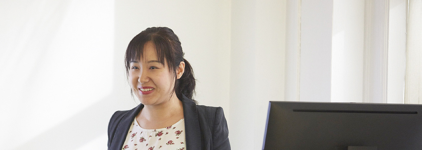 Professor lecturing in classroom