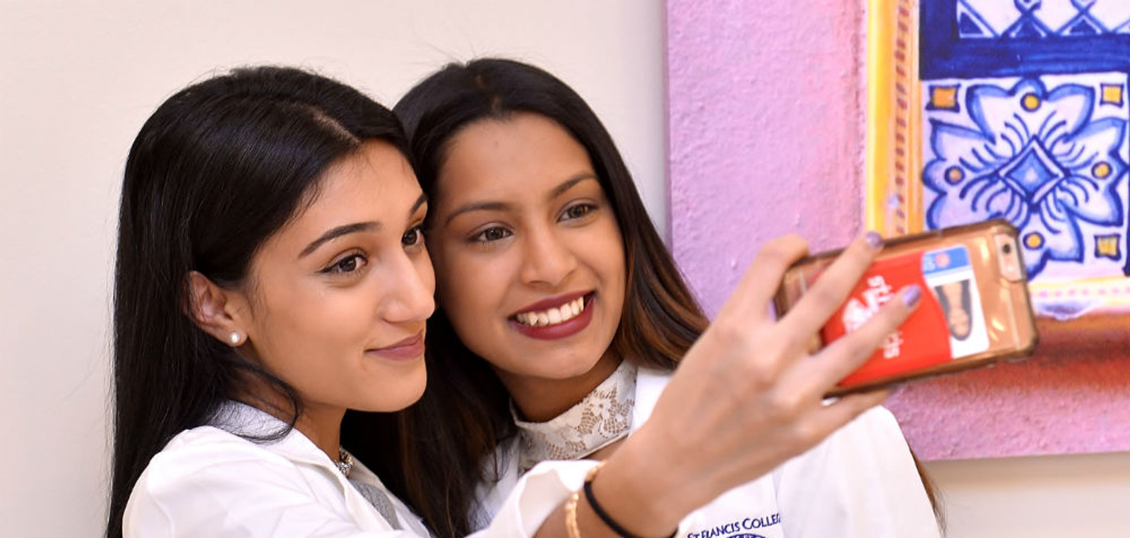 Nursing students taking pictures